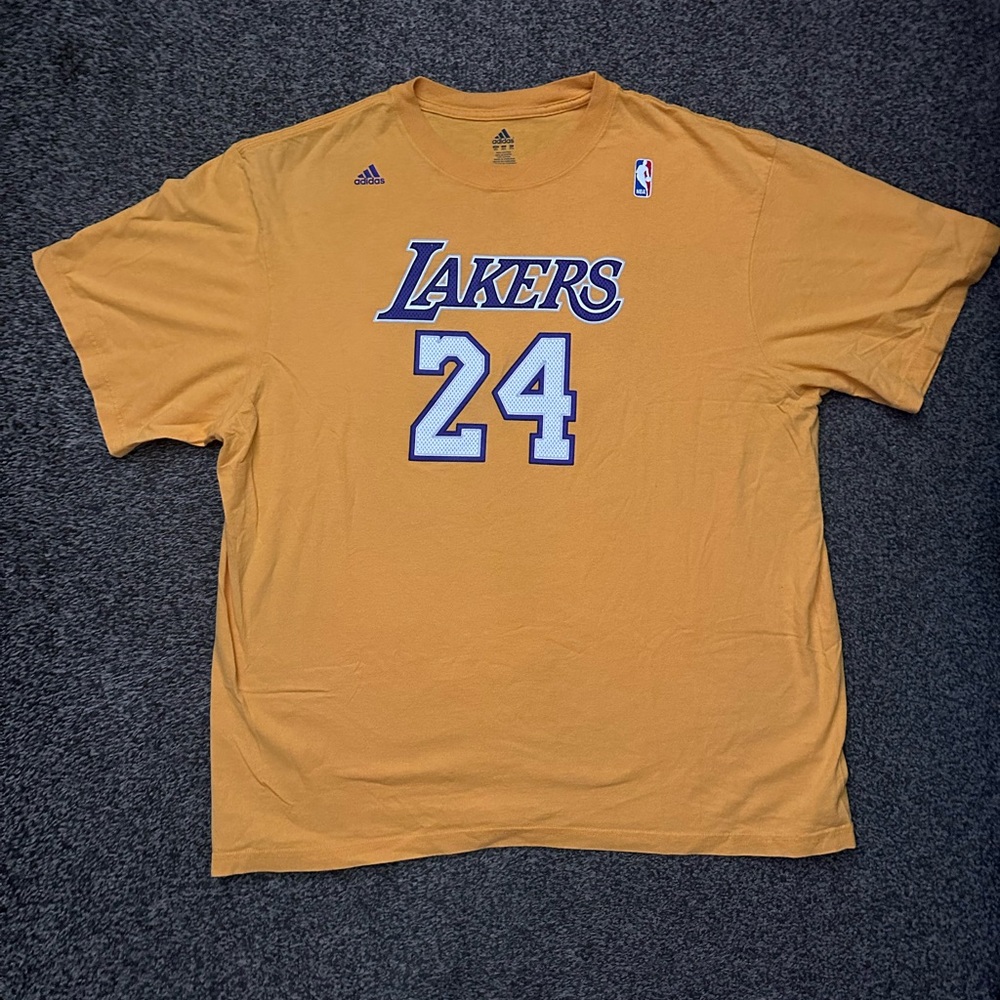Adidas Gold Lakers Tee with Number 24